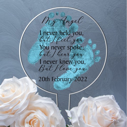 Personalised Baby Bereavement Memorial Grave Memory Plaque Sign Garden Acrylic - Picture 5 of 16