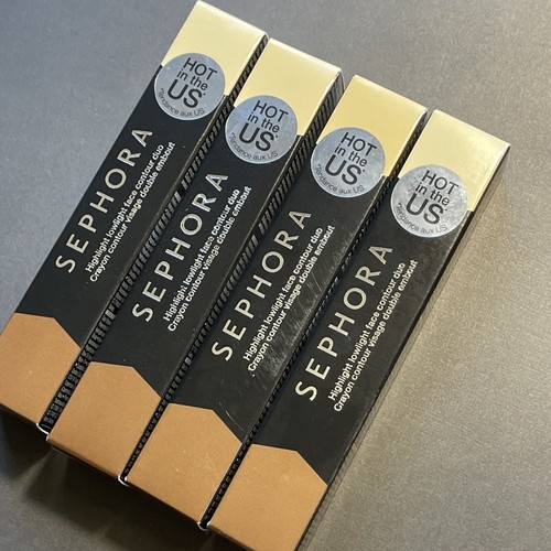 4x SEPHORA Highlight Lowlight Face Contour Duo #03 Tan Mat (0.12 oz) - Picture 3 of 7