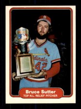 1982 Fleer #631 Bruce Sutter NM/NM+ Cardinals Top NL Relief Pitcher 244008