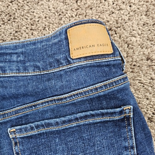 American Eagle Jeans Women 8 Long Flare High Stretch Dark Denim Artist 27x33 - Picture 10 of 13