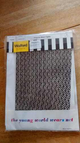 Wolford filigrate mesh helanca dark brown Tights NEW old stock size 2 - 10-11 - Picture 5 of 6