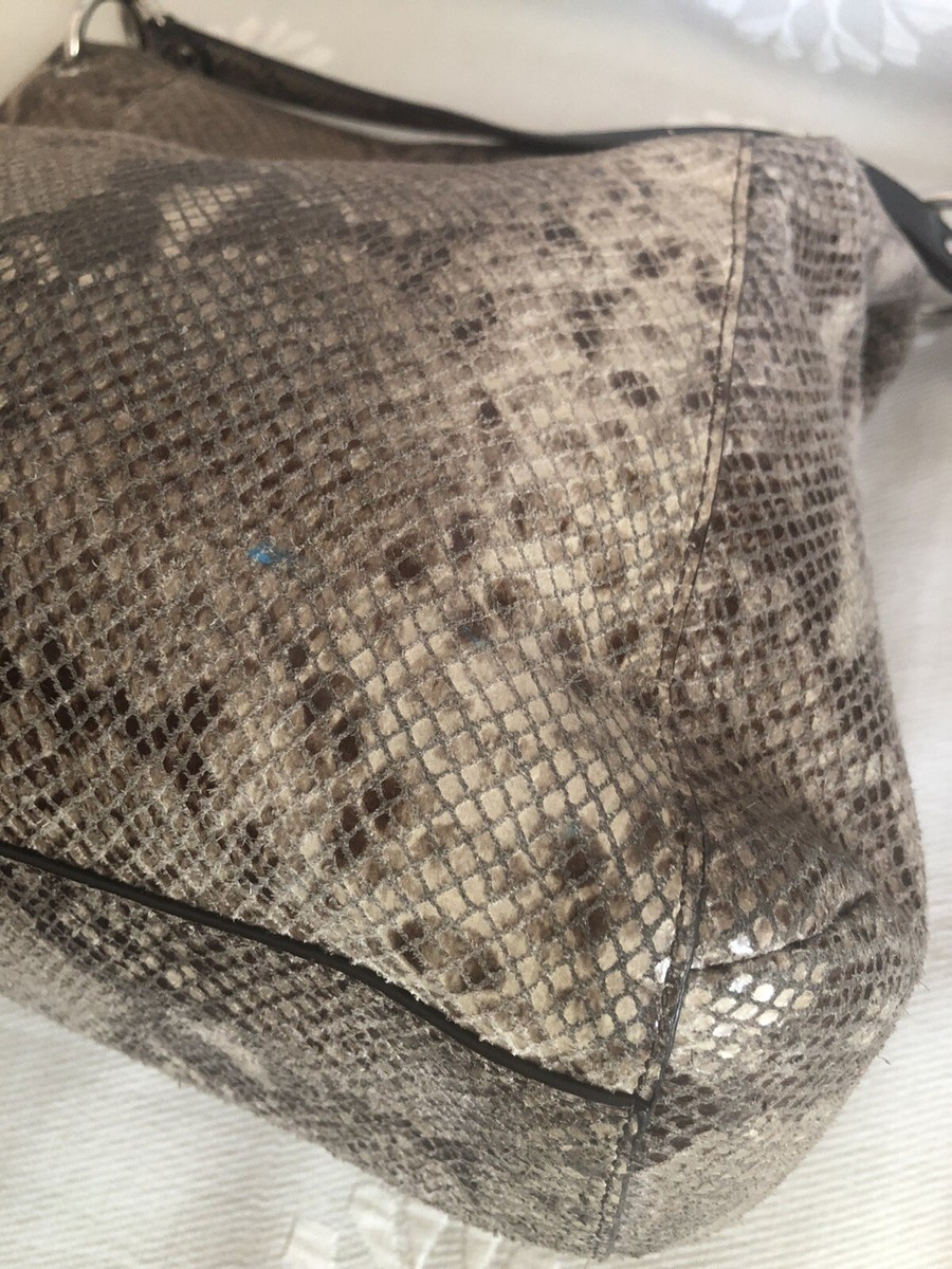 Coach Embossed Python Snake Print Shoulder Purse Satchel / Hobo