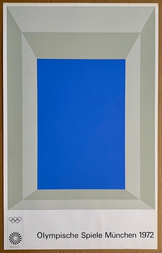 Josef Albers 72 Munich Olympic Poster ORIGINAL Printed in German 25.2"x 40.2" e3 - Picture 2 of 4
