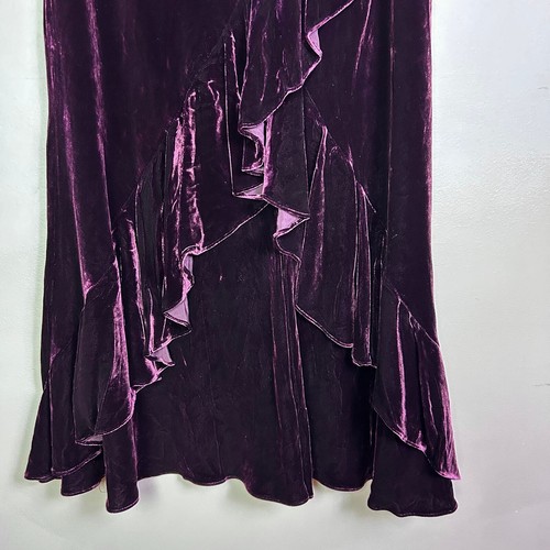 Lauren Ralph Lauren skirt large purple velvet ruffle long fairy goth royalcore - Picture 4 of 10