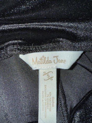 Matilda Jane Girls Size Small Black Velvet Pants With Flare Ruffle Pull-on - Picture 2 of 4