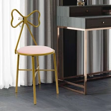 Modern Simple Dressing Table Makeup Chair With Stool Pink Vanity Velvet Chair 