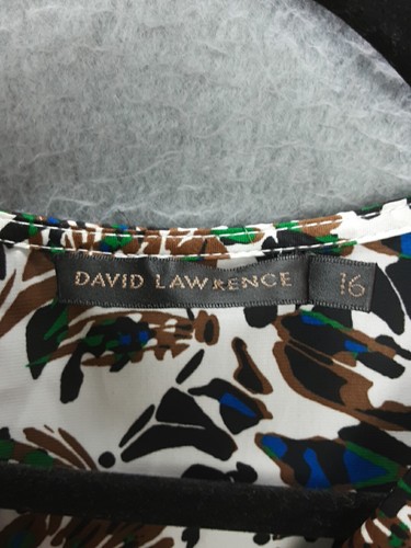 David Lawrence Size 16 White Sleeveless Multicolored Print Gathered Bust Top - Picture 6 of 9