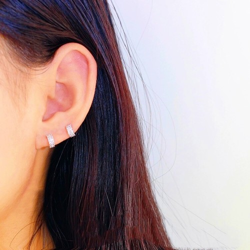 925 Sterling Silver Double Huggie Hoop Stud Earrings Womens Girls Jewellery Gift - Picture 2 of 2