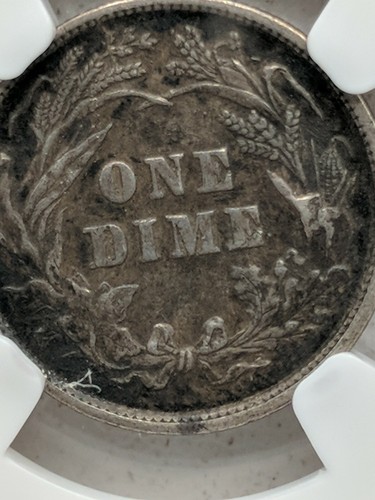 BARBER HEAD DIME 1898 XF40 - Picture 5 of 6