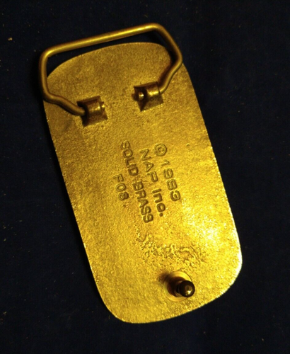 Real Alligator Insert Belt Buckle mounted on Solid Brass made in USA - Picture 3 of 4