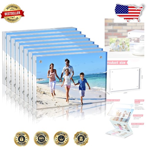 Dual-Sided Acrylic Frames for Photos - 8pcs, Perfect for Gifting and Display