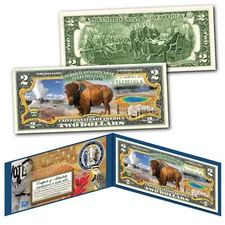 YELLOWSTONE America the Beautiful PARKS Wyoming Official $2 U.S. Bill