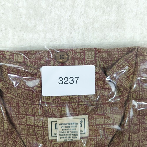 Vtg LL Bean Hawaiian Camp Shirt Mens XL Extra Large Tiki Tribal Loop Collar Y2K - Picture 11 of 11