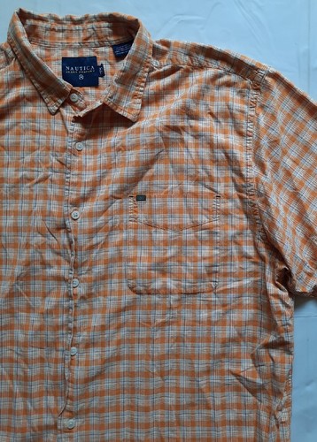 Nautica Jeans Orange Plaid SS Button Shirt Big & Tall Men's Size 2XL - FAST SHIP - Picture 3 of 4