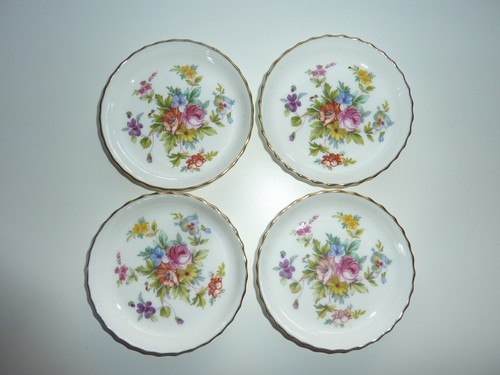 Minton Bone China Marlow 4 Coasters Mint Plate Tea Bag or Trinket Dish Set