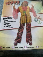 HIPPY GIRL  Large  Fits 134-146cms 1960S FANCY DRESS COSTUME, KIDS BOOK WEEK