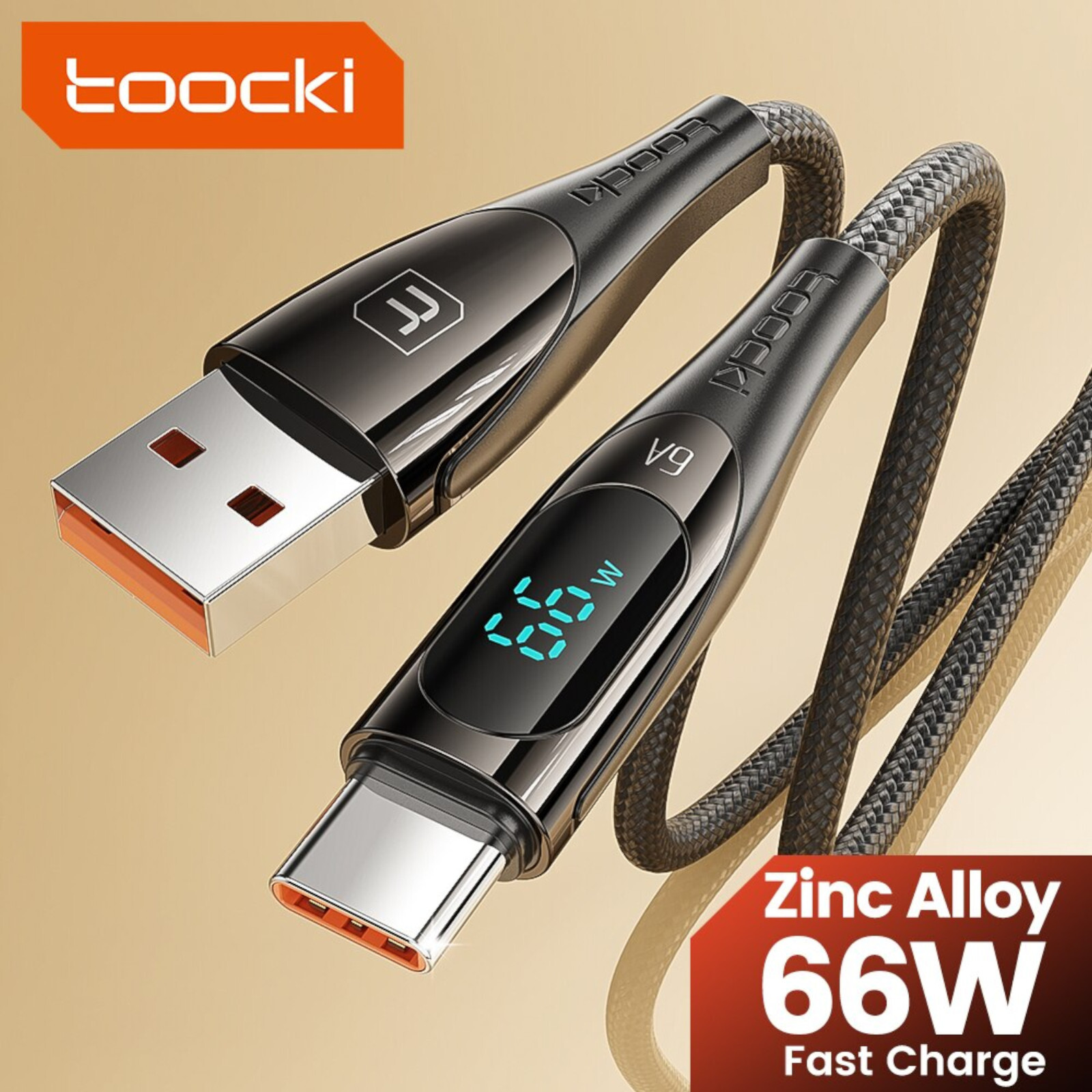 2-метровый 66-ваттный 6A турбо-дисплей Schnell Ladekabel USB Typ C датчиком данных, удобный силиконовый дисплей mit