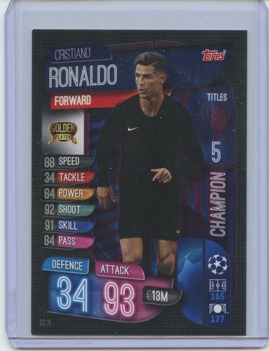 2019-20 Topps Match Attax #CC11 Cristiano Ronaldo Golden Player Champion - Picture 1 of 2