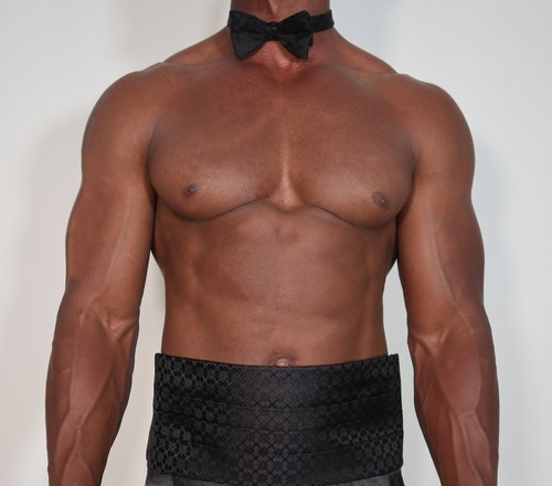 NEW MEN'S BLACK DAVID DONAHUE CUMMERBUND & BOW TIE SET - Picture 2 of 6