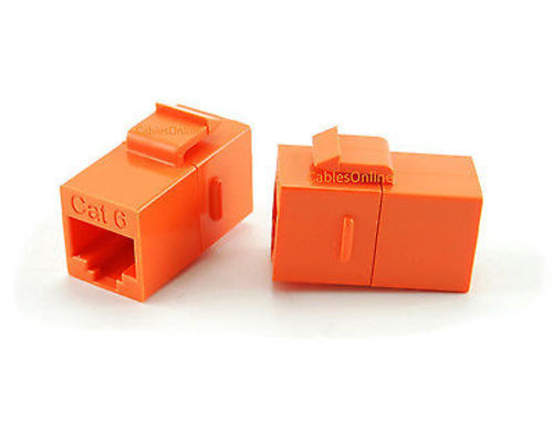 6-PACK CAT6 Female/Female RJ45 Ethernet Orange Keystone Jack Coupler, WP-C02OR - Picture 2 of 2