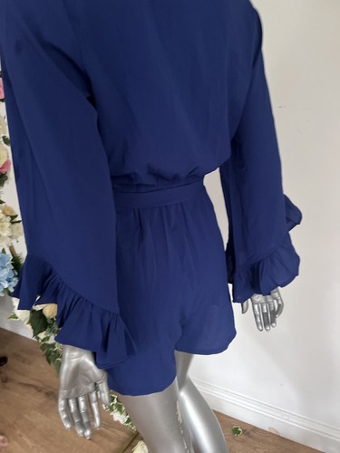 Tuta blu NUOVO LOOK taglia 10 e 12 arricciacapelli manica lunga cintura collo a V NUOVA OX32 - Foto 17 di 21