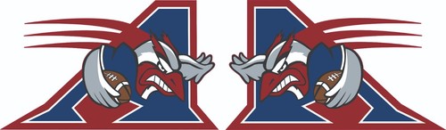 Casco calcio Montreal Alouettes CLF taglia intera decalcomanie a righe - Foto 2 di 3
