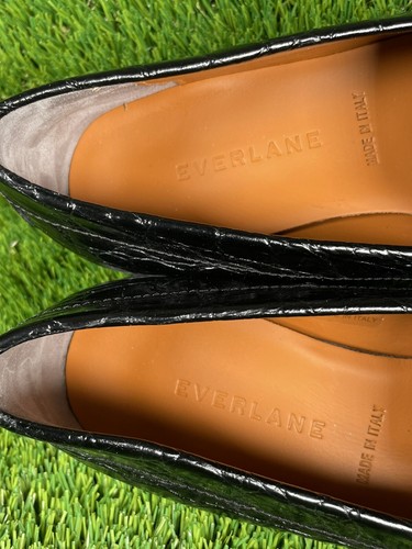 EVERLANE The '90s Loafer Shoe Black Croc Embossed Sz 5 - Picture 8 of 10