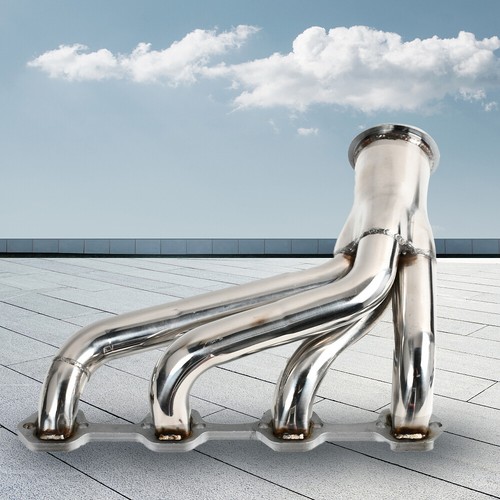 For 1990-1993 Ford Mustang 5.0L Exhaust Manifold Header Polished Silver US STOCK - Foto 2 di 14