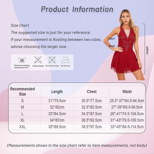 Women Ballet Dress Chiffon Skirt Costume Leotards Sleeveless Lyrical Ballerina - Bild 54 von 105