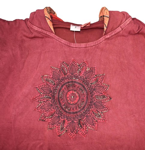 Stonewashed Hooded Dress Pixie Hem 12 14 16 18 20 22 24 Fair Trade Ethnic Boho - Picture 7 of 12