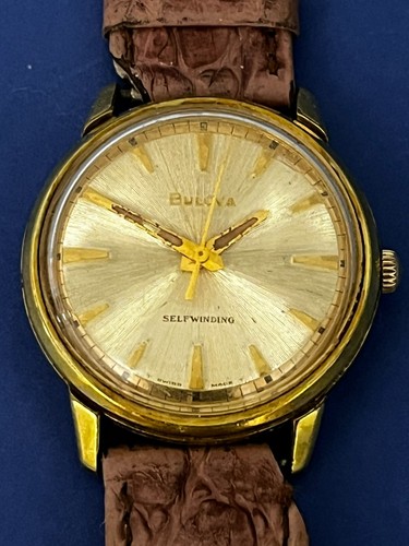 Vintage BULOVA men's automatic watch 17Jewels swiss 1966 M6 Gold Plated - Picture 1 of 15