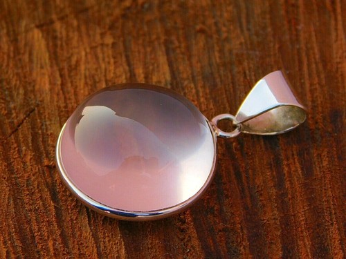 Premium Qualität 925 Sterling Silber & natürlicher Rosenquarz Heilsilber Anhänger - Bild 2 von 7