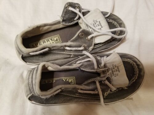 sperry niños niñas zapatos talla 12.5 M Reino Unido 12 gris descolorido corbata súper linda - Imagen 10 de 12