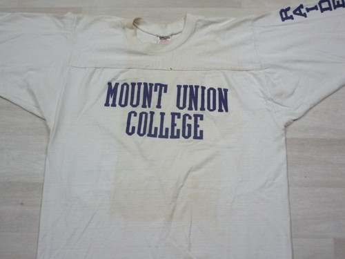 Vintage 1970's Mount Union College Raglan Jersey T-Shirt USA Purple Raiders Ohio - Bild 3 von 12