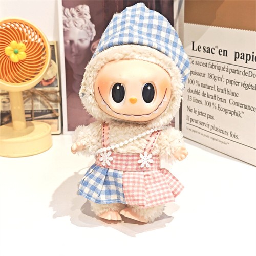 For Labubu Doll Designer Clothes For 17cm Outfit,Fashion,Skirt,Hat Without Doll - Picture 119 of 219
