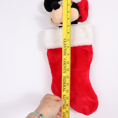 Plush Mickey Mouse Christmas Stocking Holiday Wearing A Santa Cap 26 - Picture 6 of 6