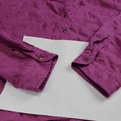 CHICOS DESIGN Size XL 3 Women Purple Floral Embroidered Shirt Jacket Faux Suede - Picture 9 of 10