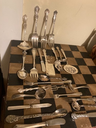 Versilbertes Vintage Servierbesteck und Besteck Konvolut 24 Teile verziert - Bild 2 von 8