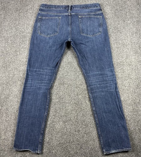 J Crew 484 Mens Slim Hips Jean’s Sz 35X32  Blue Zipper Below Waist Whisker Denim - Picture 13 of 13
