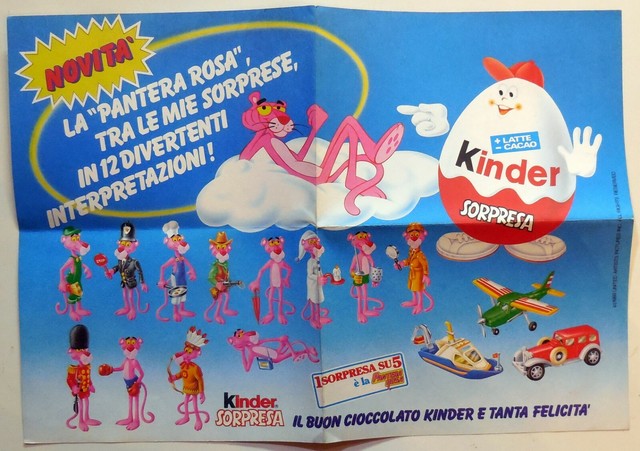 COLORMAGIA KINDER SORPRESA PANTERA ROSA 1989 37x26 cm pubblicita COLORMAGIA KINDER SORPRESA PANTERA ROSA 1989 37x26 cm pubblicita