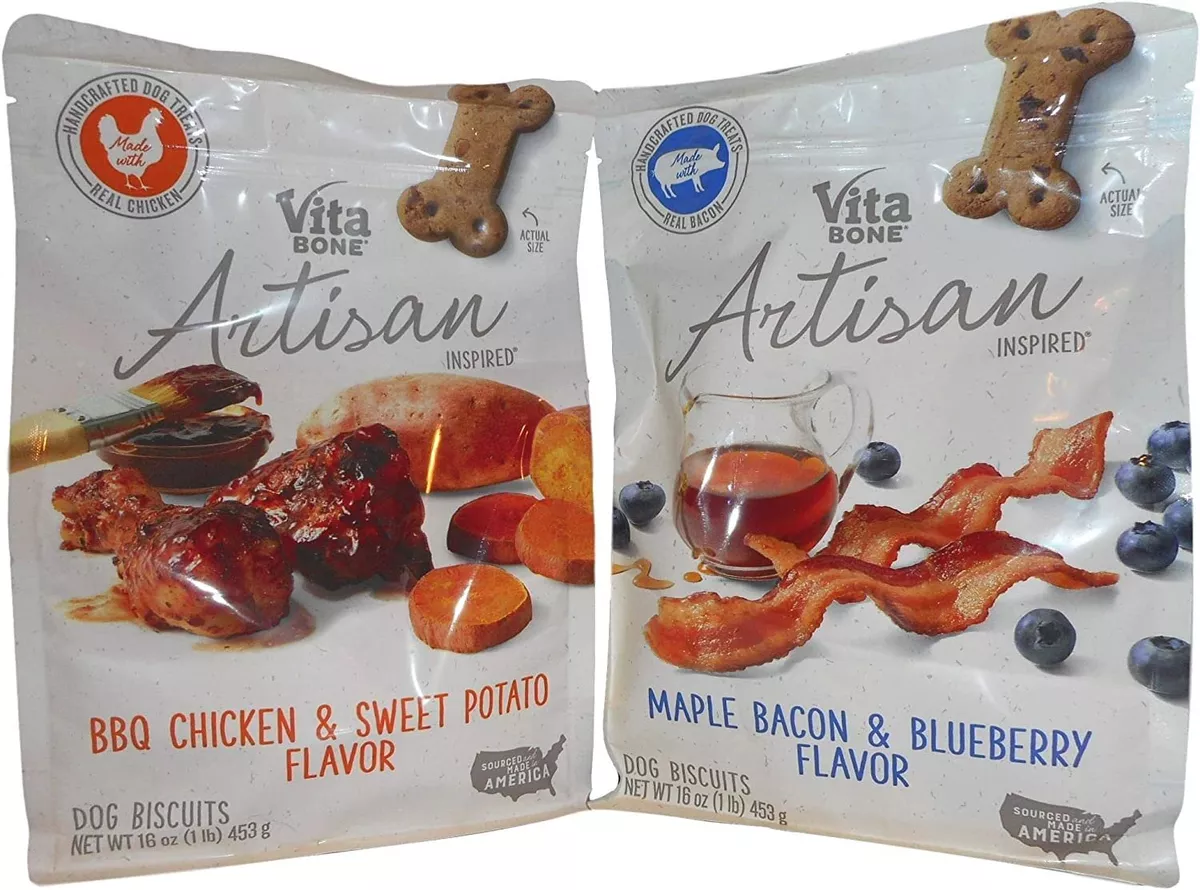 Vita Bone Artisan Dog Biscuits Handcraft MAPLE BACON BLUEBERRY