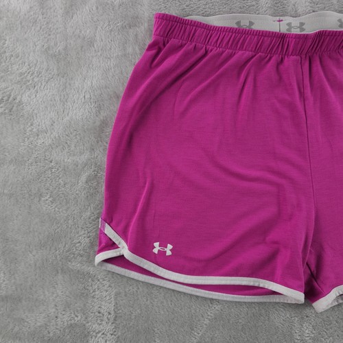 Under Armour Running Shorts Girls XL Pink Stretch Athletic Activewear - Picture 3 of 10