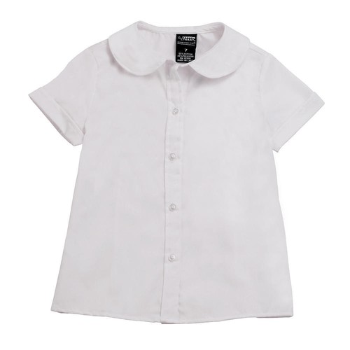 Girls Short Sleeve Peter Pan Poplin Blouse Uniform French Toast Sz 2T-20 White - Picture 9 of 9