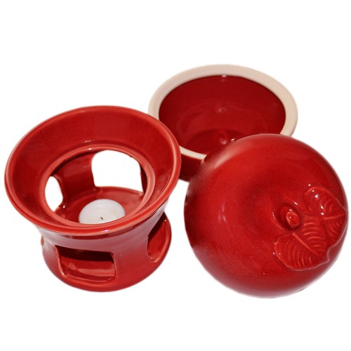 Apfelbräter mit Stövchen Apfel Bräter-Keramik Bratapfelform 12 cm für Bratäpfel - Bild 3 von 3