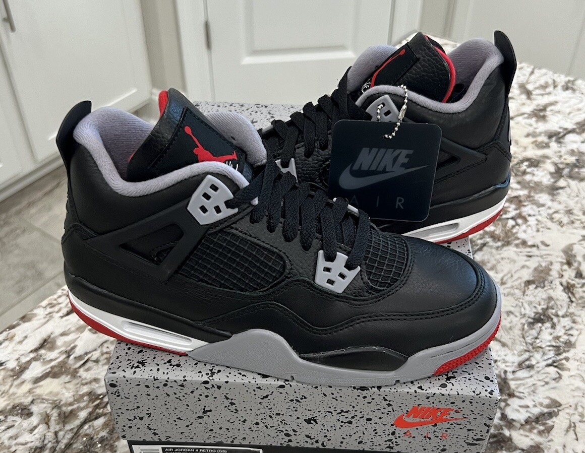🔥 NIKE AIR JORDAN 4 BRED REIMAGINED FQ8213-006 GS SIZE 5.5Y 🔥 NIKE AIR JORDAN 4 BRED REIMAGINED FQ8213-006 GS SIZE 5.5Y