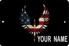 USA Personalized United States Sign 8 x 12 Wings Patriot Emblem