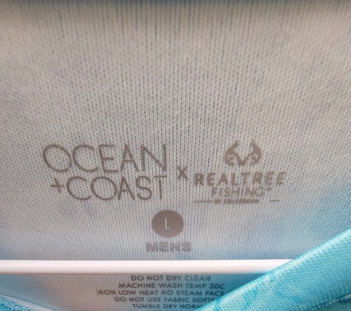 Camisa de pesca Ocean & Coast X árbol real para hombre grande azul SPF camuflaje - Imagen 6 de 6