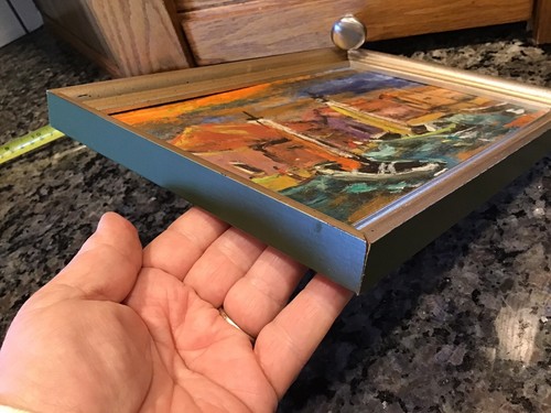 Mid Century Modern Abstract ORIGINAL Oil Painting Jewish FISHING VILLAGE Signed - Picture 13 of 21