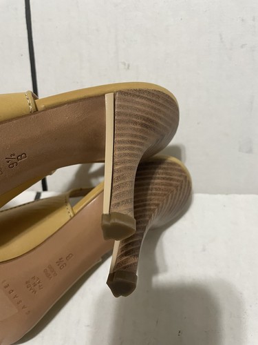 Casadei Yellow Leather Pointed Toe Slingback Pump Heel sz 9.5 B - Picture 7 of 11