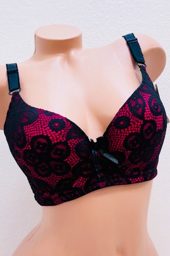 Pack of 6 Women's 2 tone Lace Soft Pad Supportive Full Cup Bra Underwire 8772 - Picture 4 of 8
